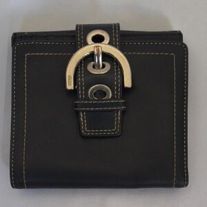 Vintage Coach Soho Wallet Black with Silver Hardware